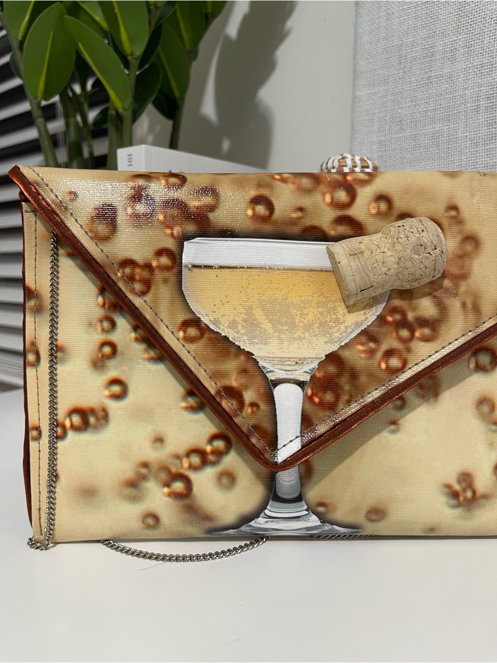 nwot KENT STETSON signed champagne celebration party shoulder bag clutch - Picture 2 of 6